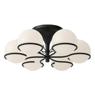 Le Sfere Model 2042/6 Ceiling Light in Opaline Glass by Gino Sarfatti For Sale
