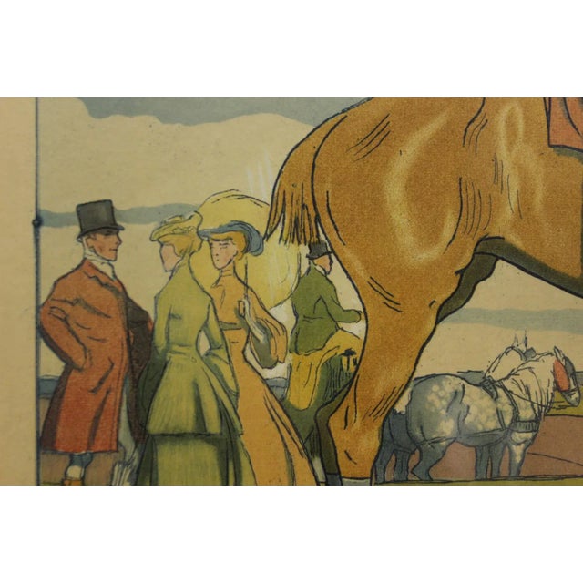 1900 - 1909 "Hand-Colour C1905 'Hunt Meet' Print by Maurice Taquoy" For Sale - Image 5 of 7