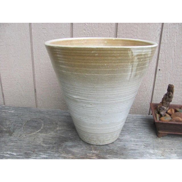 Mid-Century Modern Zaneville Pottery "Homespun" Tapered Planter For Sale - Image 3 of 8