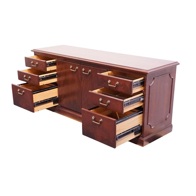 Brown Kimball Furniture Solid Mahogany Traditional Style 72" Office Credenza For Sale - Image 8 of 12