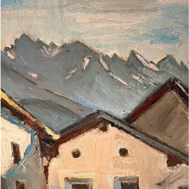 Modern Ernest Voegeli, Old Corner in Schuls, Oil on Canvas For Sale - Image 3 of 11