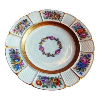 1930s Rosenthal White Floral Dinner Plate From Gimbles New York For Sale