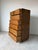 Mid-Century Modern 1970’s Vintage John Widdicomb Campaign Burled Wood Highboy Dresser on Casters With Recessed Brass Hardware For Sale - Image 3 of 13