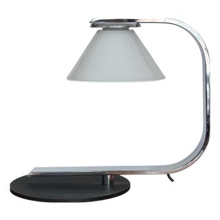Vintage Table or Desk Lamp in Metal and Glass, 1970s For Sale