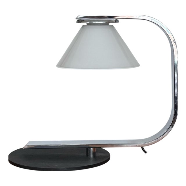 Vintage Table or Desk Lamp in Metal and Glass, 1970s For Sale