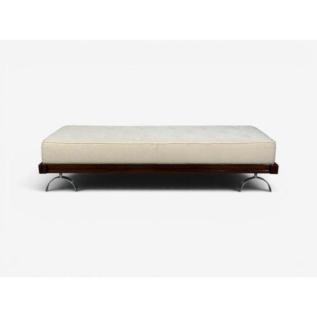 Martin Borenstein, Daybed, Walnut, Steel, Beige Upholstery, Usa, 1960s For Sale - Image 12 of 12