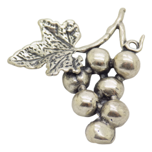 Vintage Italian Handmade Genuine Silver Grapes Flat Miniature Figurine