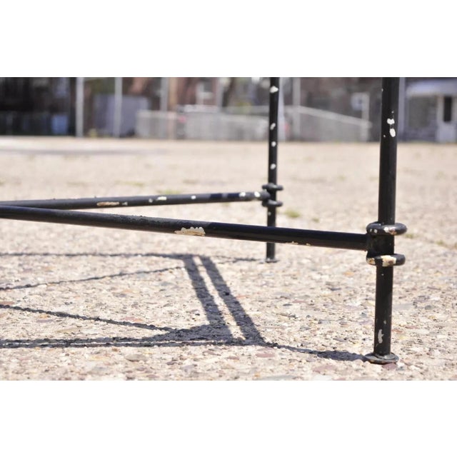Vintage Regency Giacometti Style Wrought Iron Rectangular Coffee Table Base For Sale In Philadelphia - Image 6 of 11