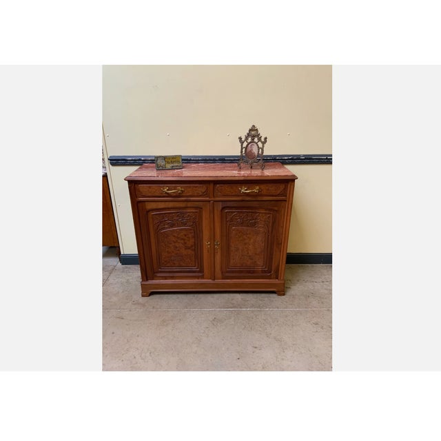 Antique Art Nouveau Walnut Sideboard, 1910 For Sale - Image 13 of 13
