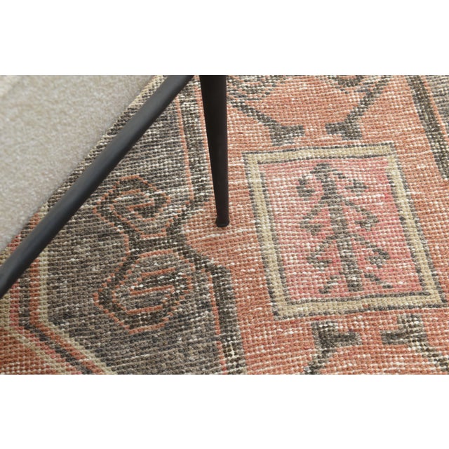 Orange 1970s Turkish Oushak Handmade Wool Cotton Orange Runner Rug For Sale - Image 8 of 10