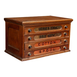 Late 19th Century Mercantile Countertop Wooden Spool Cabinet For Sale
