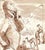 Watercolor of camels and riders on paper, estate stamp on the back. Marianna Van Rossen Hoogendyk (1924-2008) was born in...