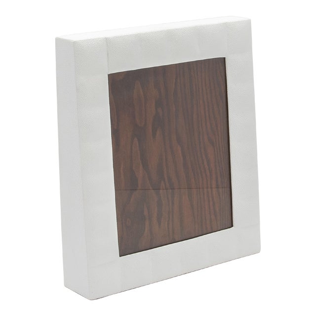 Picture Frame 8x10” in Quilted White Shagreen by R&y Augousti For Sale