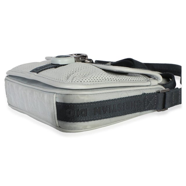 Textile Light Blue Oblique Jacquard Dior 8 Pouch With Strap For Sale - Image 7 of 8