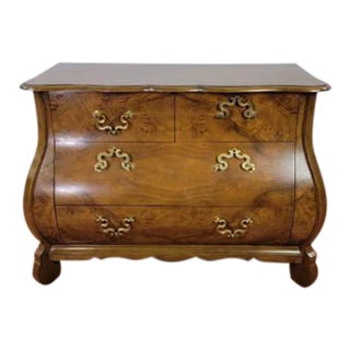 Vintage French Louis XV Revival Style Bombe Chest by Baker Furniture For Sale