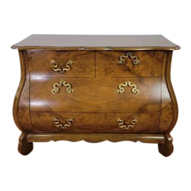 Vintage French Louis XV Revival Style Bombe Chest by Baker Furniture For Sale