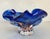 Blue Vintage Bohemia Czech Cobalt Blue & Pink Art Glass Centerpiece Bowl For Sale - Image 8 of 11