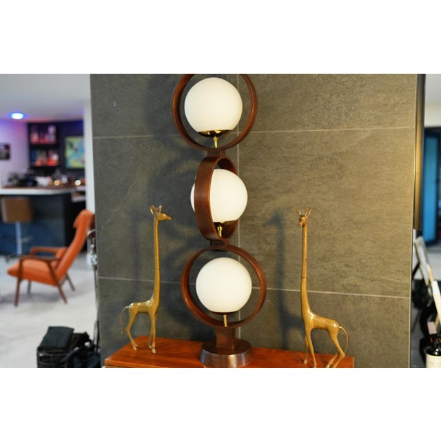 Mid-Century Modern 1960s Mid-Century Modern Modeline Globe Ring Table Lamp For Sale - Image 3 of 16