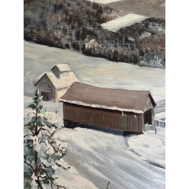 1980s Oil Painting - Winter Wonderland by Lester J. Clarke (1912-1999) For Sale In New York - Image 6 of 16