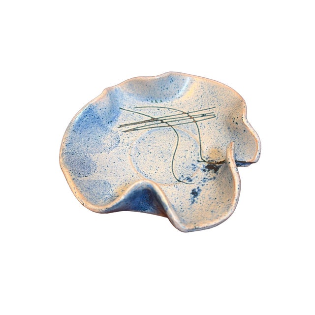Fornaro Italian Ceramic Blue Dish For Sale - Image 4 of 4
