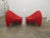 1970s Vintage Fire Engine Red Italian Lounge Chairs - a Pair For Sale - Image 5 of 13