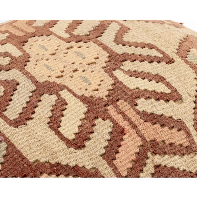 Oval Kilim Upholstered Footstool For Sale - Image 4 of 8