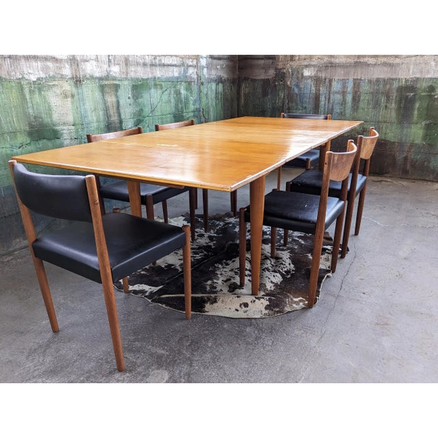 Mid-Century Modern 1960s Conant Ball Mid Century Drop Leaf Maple Dining Table With 4 Leaves by Leslie Diamond For Sale - Image 3 of 11