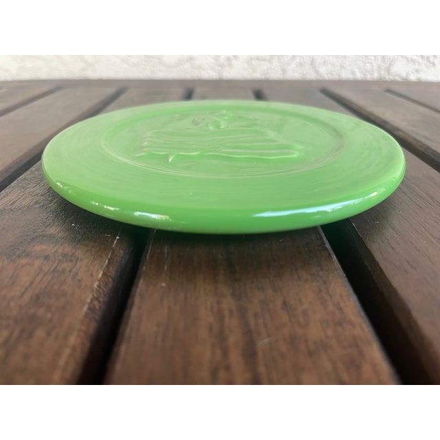 Mid-Century Modern Vintage Shamrock Green Fiestaware Dancing Lady Trivet For Sale - Image 3 of 4