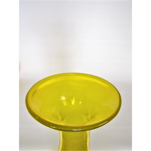 Vintage Wayne Husted Yellow Blenko Crackle Glass Architectural Floor