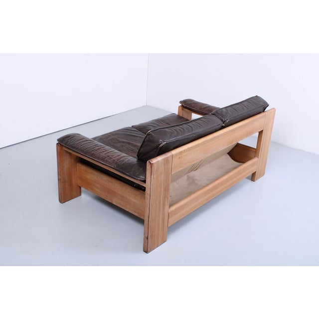Brutalist Light Oak and Dark Leather Sofa by Harry de Groot for Leolux, 1970s For Sale - Image 17 of 18