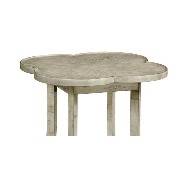 Quatrefoil French Country End Table - Rustic Grey For Sale - Image 4 of 5
