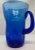 Mid 20th Century Mid-Century West Virginia Bischoff Glass Company Cobalt Blue Crackle Glass Pitcher For Sale - Image 5 of 12