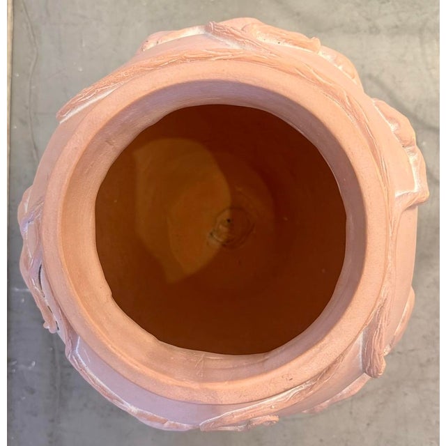 Terra Cotta Grape Clusters & Leaves Plaster Vase From 80's For Sale - Image 8 of 13