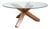 La Rotonda 452 Dining Table in Glass and Wood by Mario Bellini for Cassina For Sale