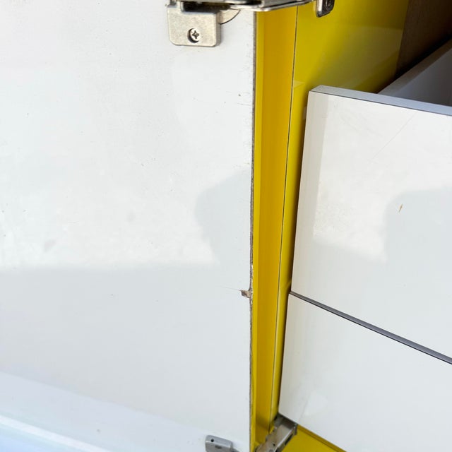 Postmodern Yellow Gloss Laminate Waterfall Dresser For Sale In West Palm - Image 6 of 11