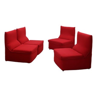 Vintage Baia Modular Lounge Armchairs by Citterio & Nava for B&B Italia, 1970s, Set of 4 For Sale