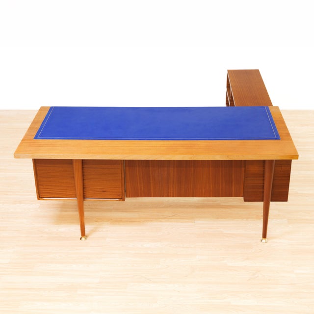 Mid Century Teak Executive Desk With Floating Return, England, 1960s For Sale - Image 12 of 18