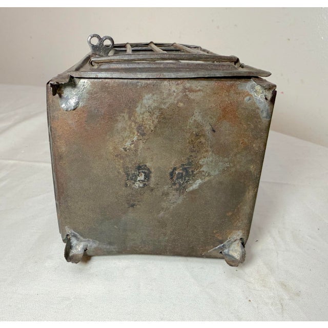 19th Century Rare Antique Early 19th Century French #1 Steel Glass Candle Holder Lantern For Sale - Image 16 of 16