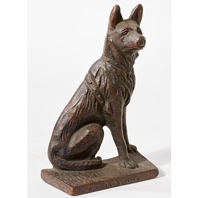Vintage Cast Iron Police Dog Bookend - Chief of Police For Sale In Phoenix - Image 6 of 7