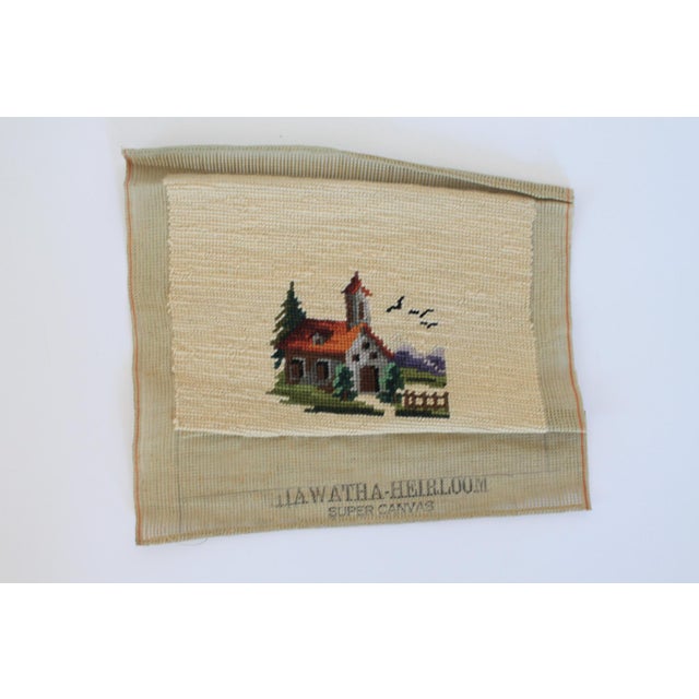 Victorian Set of Four Vintage Victorian Style Unframed "Prework" Needlepoint Art Work For Sale - Image 3 of 8