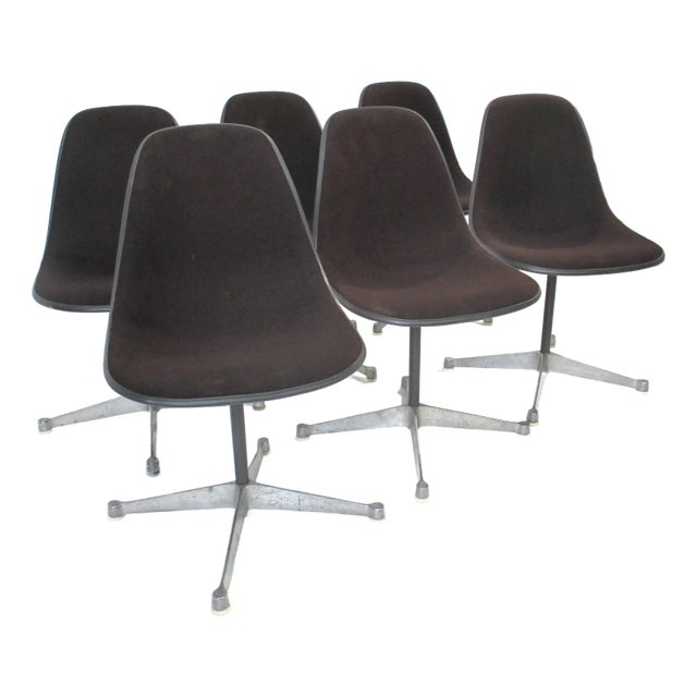 6 Eames Aluminum Group Swiveling Dining Chairs for Herman Miller For Sale