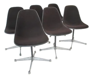 6 Eames Aluminum Group Swiveling Dining Chairs for Herman Miller