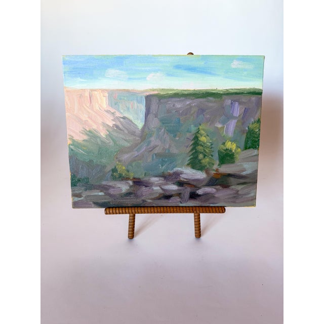 Green Impressionist Landscape Painting in Gilt Frame For Sale - Image 8 of 10