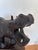 Animal Skin Large Vintage Handcrafted Leather Hippopotamus Statue For Sale - Image 7 of 10