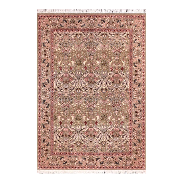 Shabby Chic Pak-Persian Green/Rust Wool Rug - 9'0'' X 12'0'' For Sale