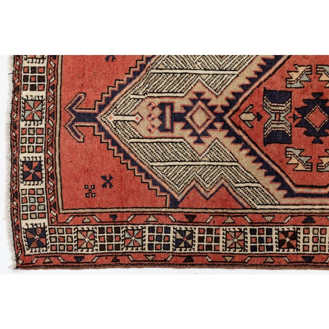 Mid-Century Hand-Knotted Vintage Kurdish Wool Hallway Runner Rug With Geometric Tribal Medallions For Sale In New York - Image 6 of 9