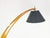 Sculptural wooden structure with brass lamp holder and blue navy fabric shade. This floor lamp was designed and produced...