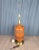 1960s Large Orange Dimensional Ceramic & Brass Mid Century Table Lamp For Sale - Image 6 of 18