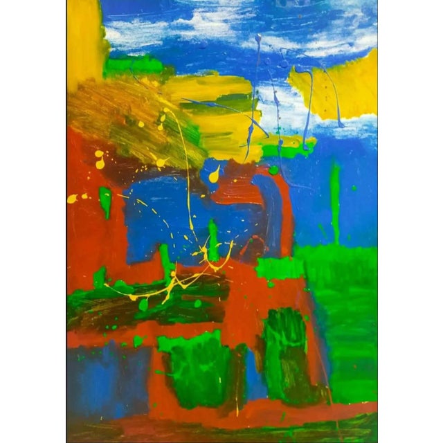 This beautiful abstract painting Landscape was realized by the artist Laura Placa, an Italian documentary director, street...