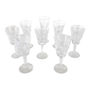 1980s Waterford Crystal "Ashling" Cordial Glasses- Set of 8